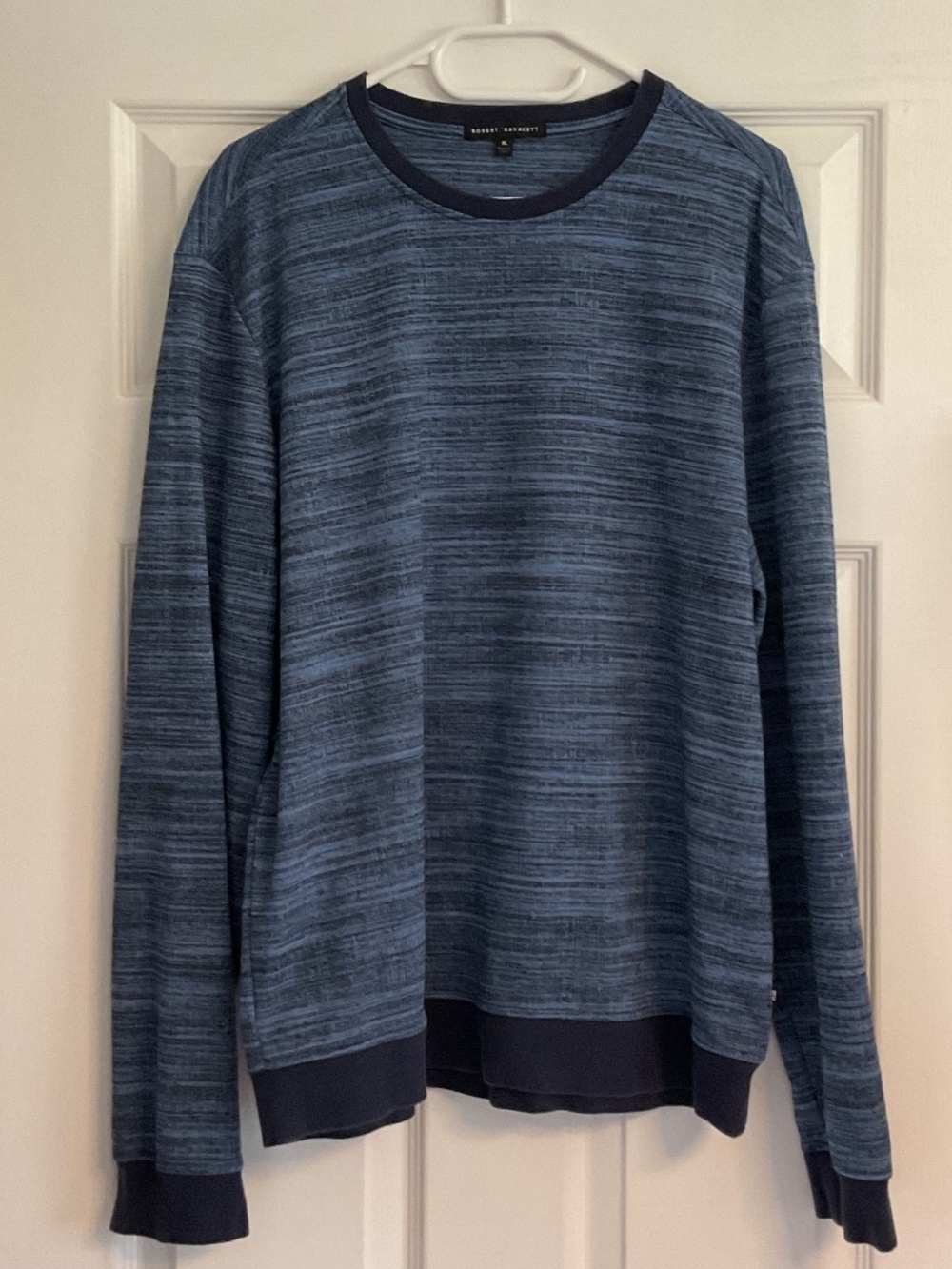 ✨Robert Barakett Blue Caslin  LS Ribbed Crewneck Sweater - size XL